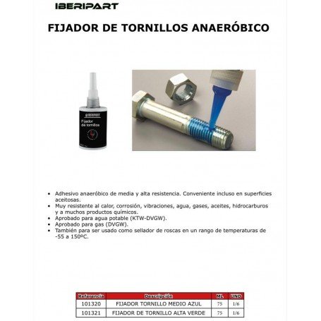 FIJADOR DE TORNILLOS ALTA RESISTENCIA VERDE 75 ML